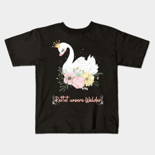 Schwan Wald Retten Prinzessin Blumen Süß Kids T-Shirt